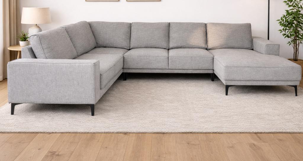 Grote grijze hoekbank - Zeer goede staat, direct beschikbaar, Huis en Inrichting, Banken | Bankstellen, Hoekbank, 300 cm of meer