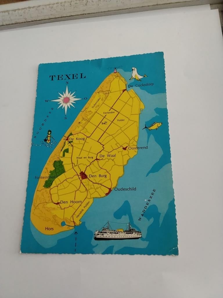 TEXEL. LANDKAART, Verzamelen, Ophalen of Verzenden, Waddeneilanden