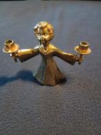 Vintage engeltje Kandelaar messing hoogte 7 cm, Ophalen of Verzenden