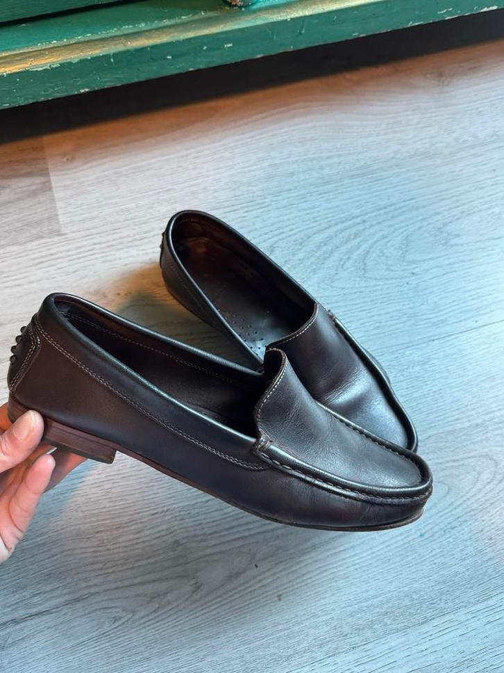 Pauw Amsterdam Leren Instappers / Moccasins - Donkerbruin, Kleding | Dames, Schoenen, Gedragen, Instappers, Bruin, Ophalen of Verzenden