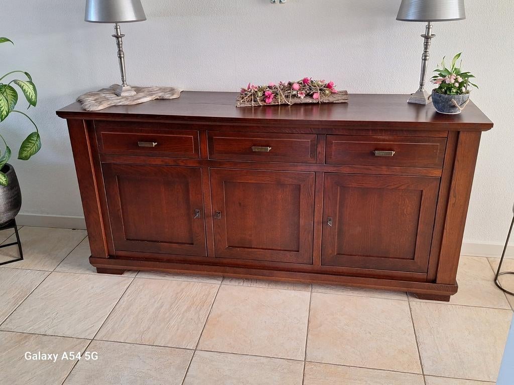 Dressoir massief eiken, Huis en Inrichting, Ophalen, 150 tot 200 cm, Eikenhout, 25 tot 50 cm
