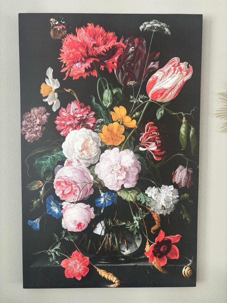 Schilderij canvas bloemen 75 x 115 cm, Huis en Inrichting, Woonaccessoires | Schilderijen, Tekeningen en Foto's, Ophalen, Zo goed als nieuw
