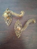 Twee vintage deurkrukken, Ophalen of Verzenden, Gebruikt, Koper of Messing, Klink of Kruk
