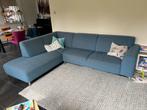 GRATIS Blauwe hoekbank met chaise longue, Ophalen, Gebruikt, Vierpersoons of meer, Stof