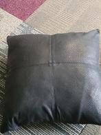 Nieuw leren kussen zwart leer 40X40, Ophalen of Verzenden, Nieuw, Zwart, Vierkant