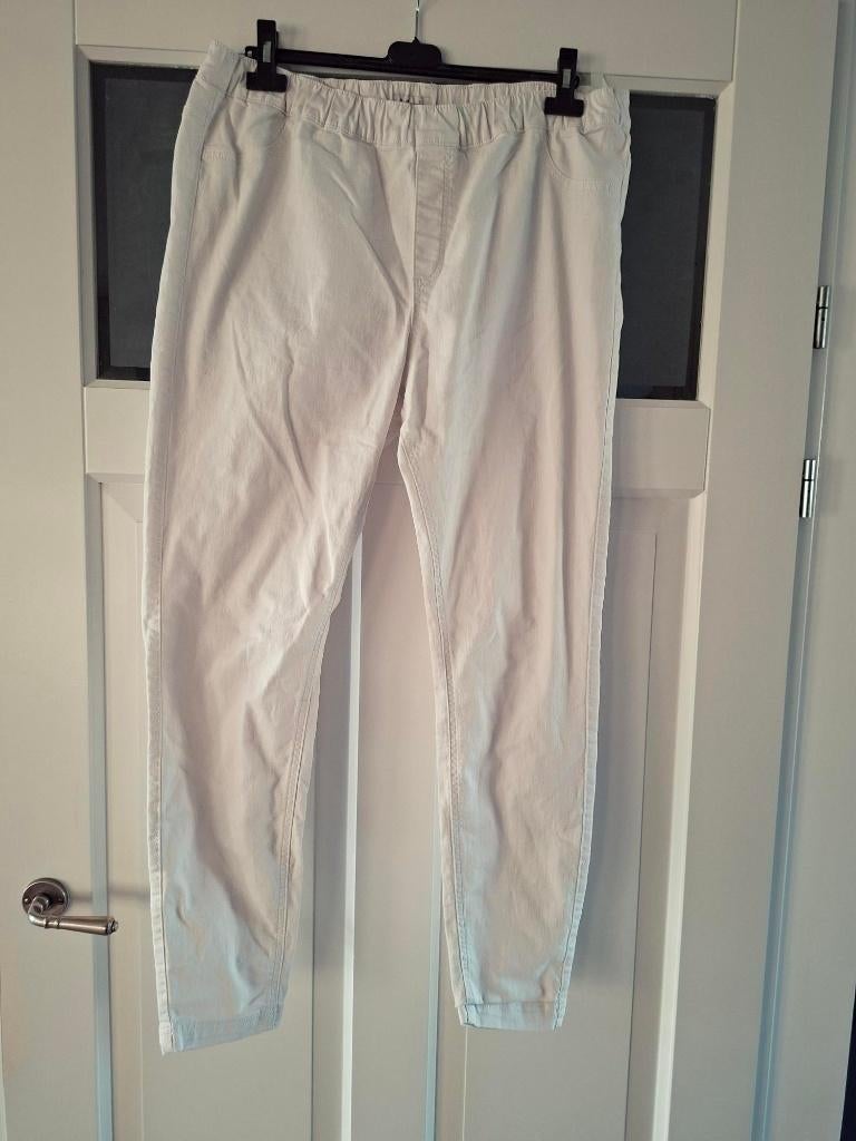 Witte broek Tregging MS mode maat 50 48, Ophalen of Verzenden, Gedragen, Wit, Broek of Spijkerbroek