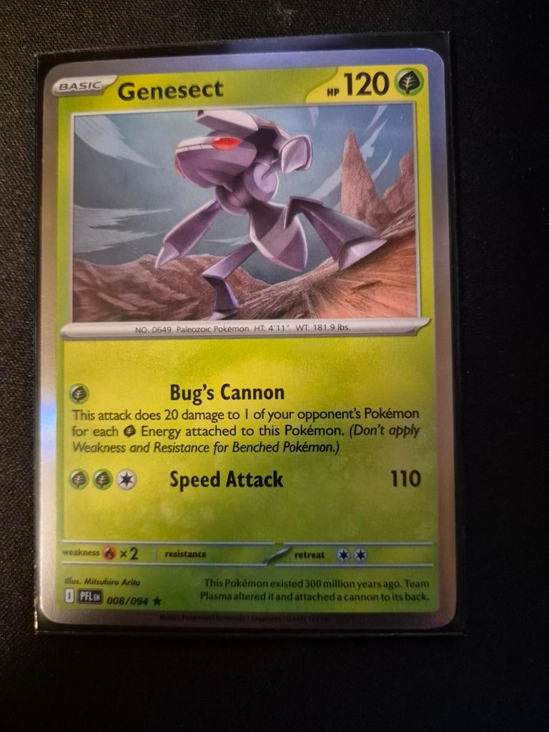 Pokemon Kaart Genesect (PFLIN 008/094) - Zeldzaam!, Ophalen of Verzenden, Zo goed als nieuw, Losse kaart, Foil