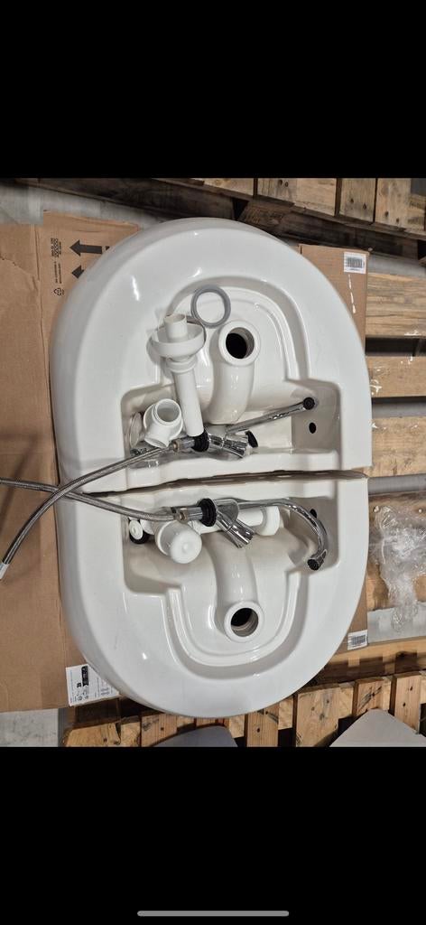Geberit Renova Wastafels met Grohe Costa kranen, Ophalen of Verzenden, Chroom, Wastafel
