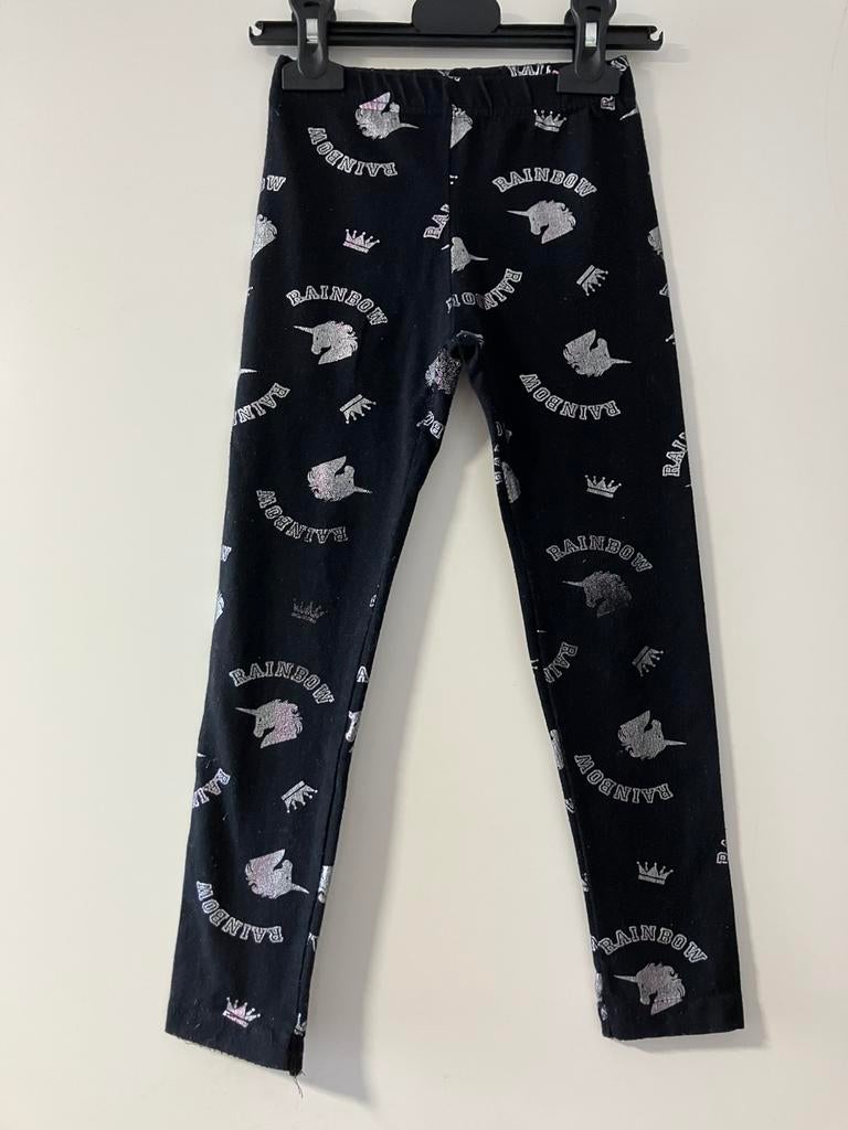 Zwarte legging met print maat 116, Ophalen of Verzenden, Zo goed als nieuw, Meisje, Broek