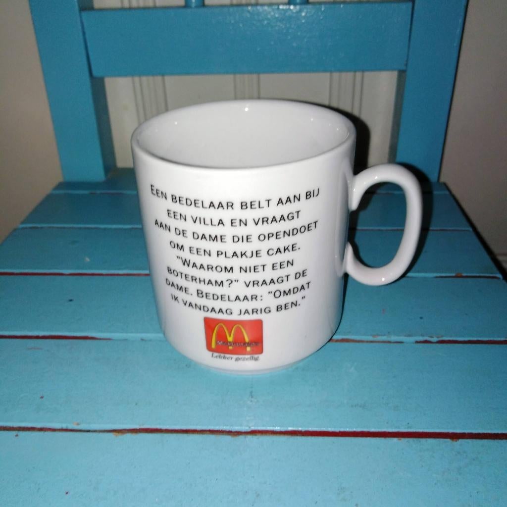 McDonald's koffiemok met een Nederlandse mop, Huis en Inrichting, Keuken | Servies, Glas of Glazen, Gebruikt, Ophalen of Verzenden