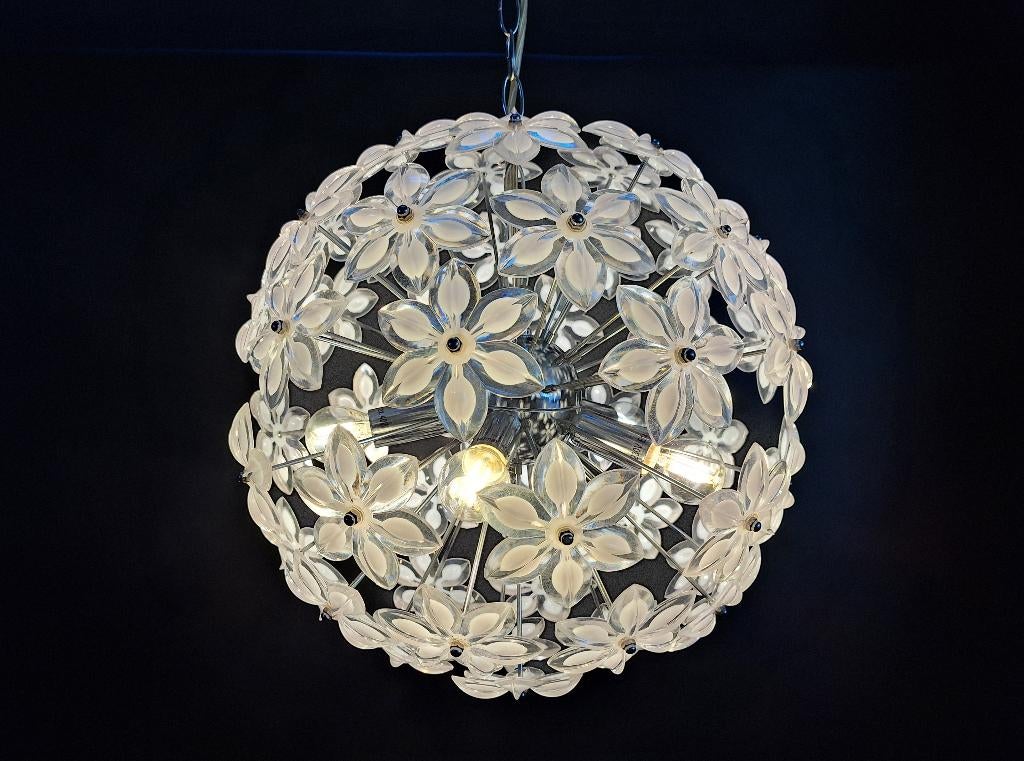 retro design sputnik flower hang-lamp bloem motieven d= 43cm, Ophalen, Zo goed als nieuw, Retro design, Minder dan 50 cm