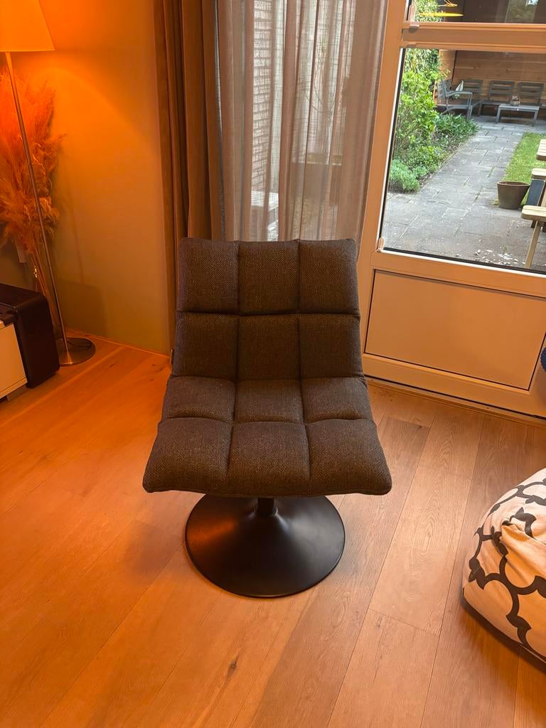 Grijze draaibare stoel, Huis en Inrichting, Stoelen, Gebruikt, Ophalen of Verzenden, Eén, Stof