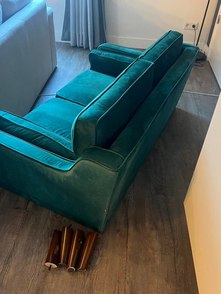 Groen bankje, Ophalen, 150 tot 200 cm, Tweepersoons, 75 tot 100 cm