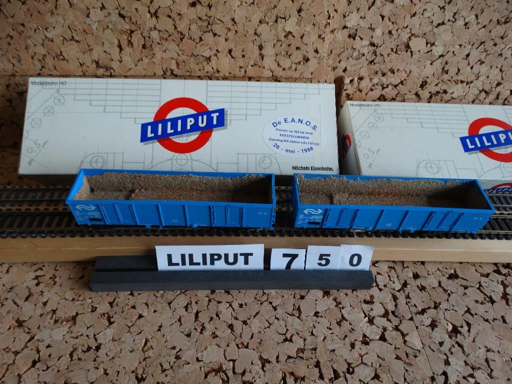 HO-Liliput adv 750: 4 x liliput 244 40 hogeboordwagen, NS., Hobby en Vrije tijd, Modeltreinen | H0, Gelijkstroom of Wisselstroom