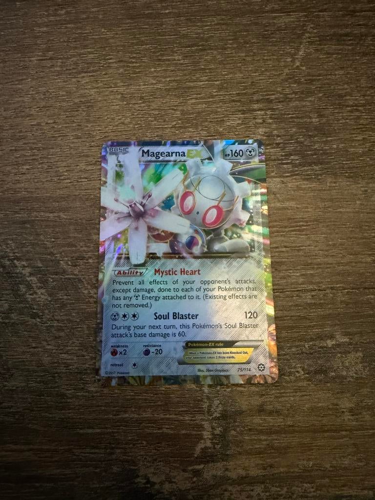 Magearna EX Pokémon kaart - Foil, Ophalen of Verzenden, Zo goed als nieuw, Losse kaart, Foil
