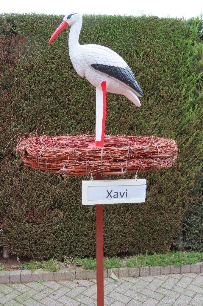 Geboorte aankondiging 3d ooievaar met ooievaars nest en ei, Ophalen, Nieuw, Geboortebord