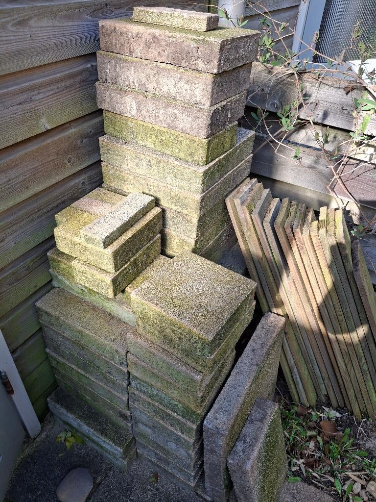 Tuintegels gratis, Tuin en Terras, Tegels en Klinkers, Ophalen, Gebruikt, Beton, Terrastegels