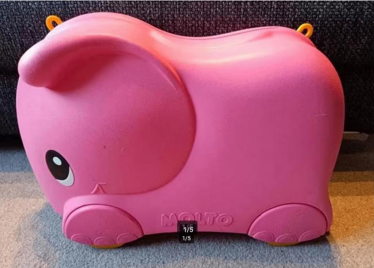 Molto trekkoffer kinder koffer soort trunky, Sieraden, Tassen en Uiterlijk, Koffers, Gebruikt, Hard kunststof, Minder dan 50 cm