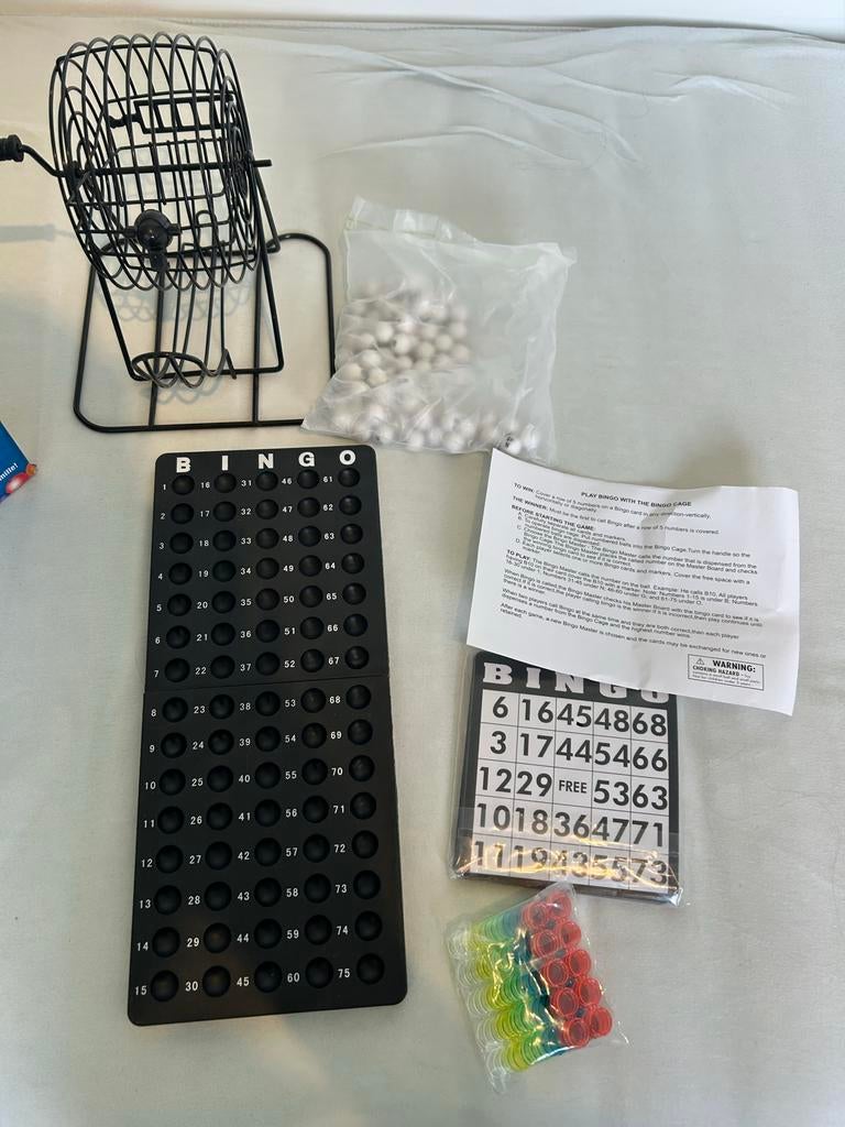 Metalen Bingo Spel - Set Bingomolen en Kaarten (nieuwstaat), Vijf spelers of meer, Ophalen, Zo goed als nieuw
