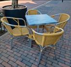 Tuinset met 8 stoelen en vierkante tafel, Tuin en Terras, Ophalen of Verzenden, Gebruikt, Aluminium