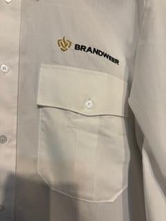 Brandweer kazerne-blouse Maat 37-38, Ophalen of Verzenden, Zo goed als nieuw, Wit, Halswijdte 39/40 (M)
