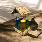 Tiki cocktail glazen set 4x 300ml met houder Hawaii, Glas of Glazen, ., Nieuw, Ophalen of Verzenden