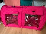 Dubbele sturdi habitat euroback showkennel hot pink, Dieren en Toebehoren, Ophalen, Zo goed als nieuw