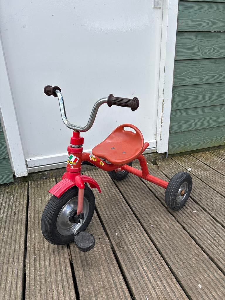 Driewieler Italstrike - Klassiek rood kinderfietsje, Ophalen, Gebruikt, Duwstang