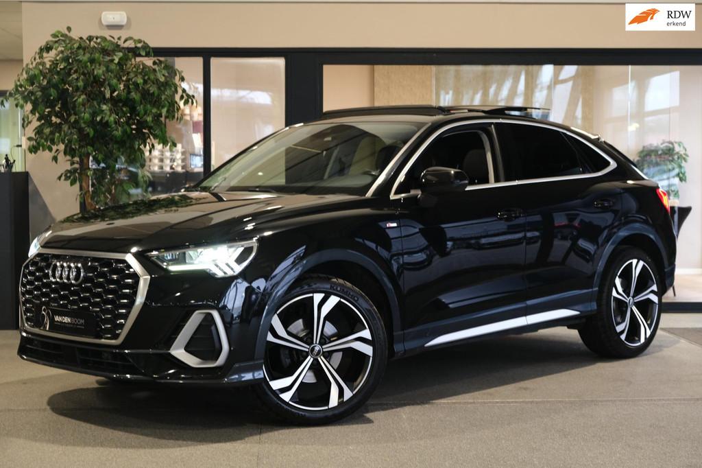 Audi Q3 Sportback 35 TFSI S-Line S-tronic 150PK Pano Navi Vi, Auto's, 15 km/l, Zwart, 4 cilinders, 150 pk