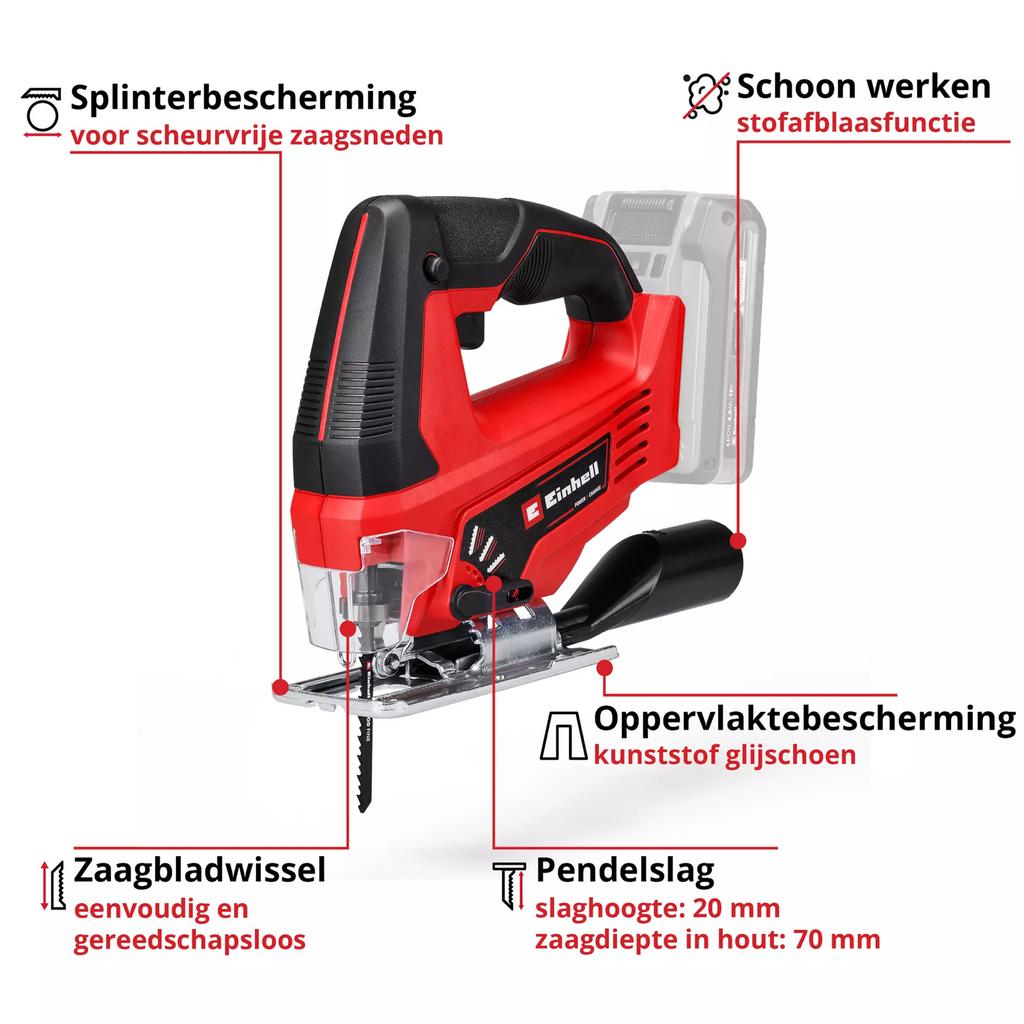 Einhell TE-JS18 Li. Accu decoupeerzaah Evt met accu!, Ophalen of Verzenden, Zo goed als nieuw, Minder dan 600 watt, Decoupeerzaag