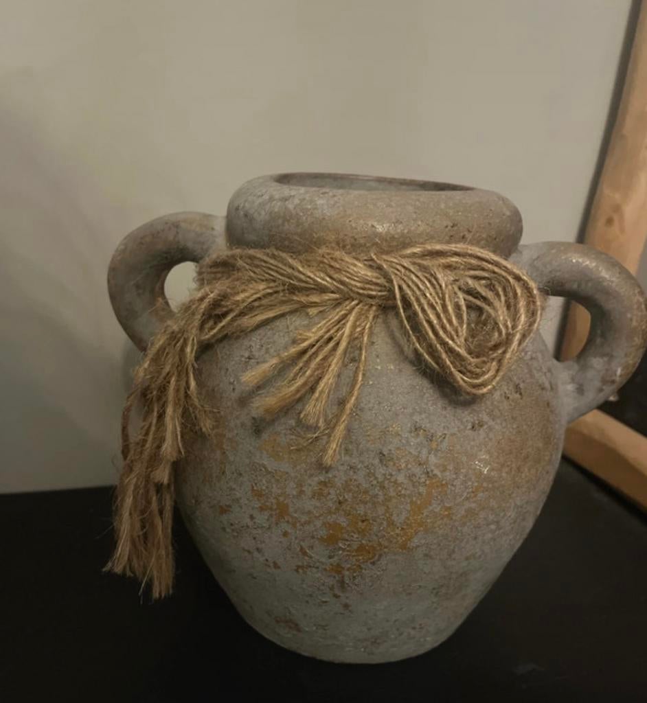 Landelijk kruikje / Vaas, Steen, Overige kleuren, Ophalen of Verzenden, Zo goed als nieuw