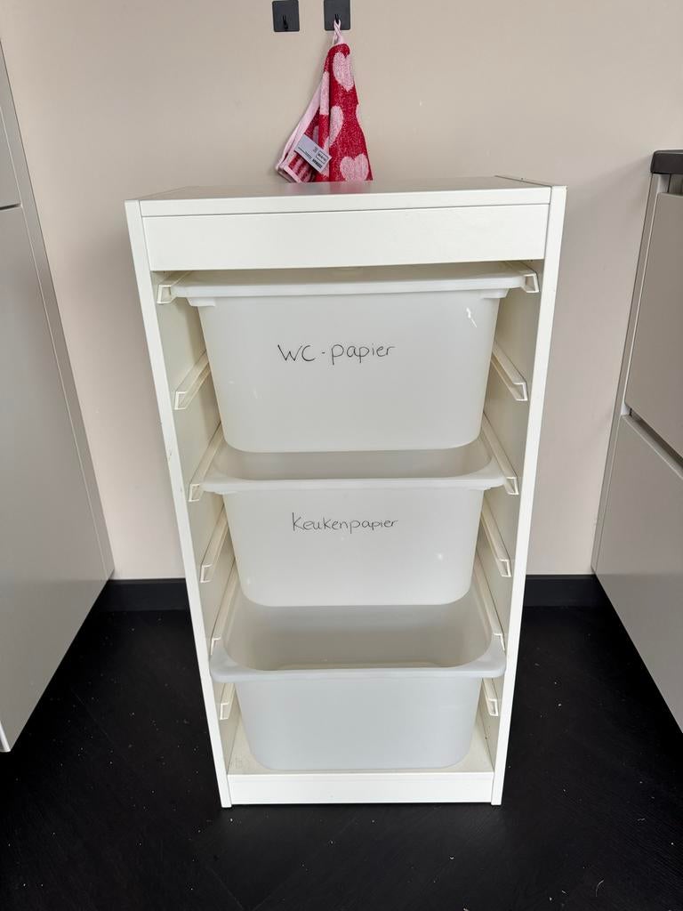 TROFAST opbergcombinatie met bakken, wit/grijs, 99x44x94 cm - België