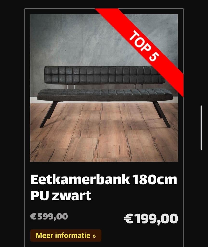 Mooie eetkamerbank nu 199€ - direct leverbaar!, Minder dan 75 cm, 150 tot 200 cm, Ophalen of Verzenden, Driepersoons