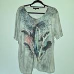 Bonita shirt met verenprint - Grijs, maat 42/XL, Kleding | Dames, T-shirts, Maat 42/44 (L), Bonita, Ophalen of Verzenden, Zo goed als nieuw