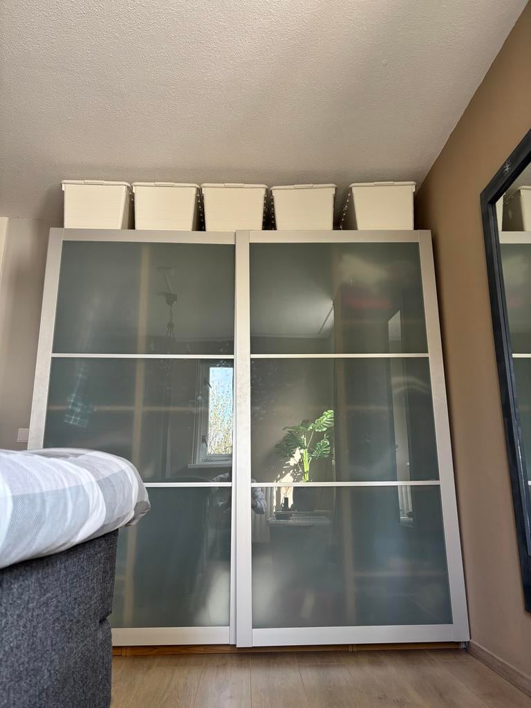 Ikea Pax Kastdeuren met Melkglas - Schuifdeuren, Huis en Inrichting, Kasten | Kledingkasten, Ophalen, Gebruikt, 100 tot 150 cm