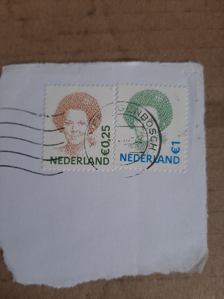 Beatrix zegels 1 euro en 25c, Postzegels en Munten, Postzegels | Nederland, Verzenden, Gestempeld