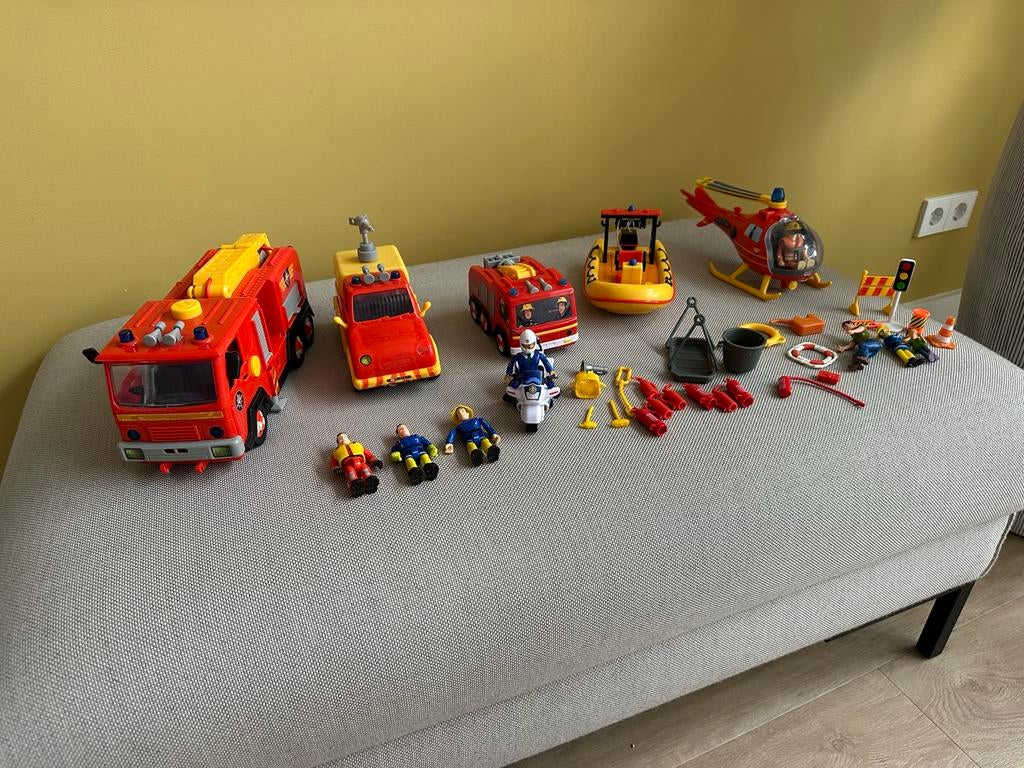 Brandweerman Sam pakket zeer uitgebreid, Kinderen en Baby's, Speelgoed | Actiefiguren, Ophalen of Verzenden, Gebruikt