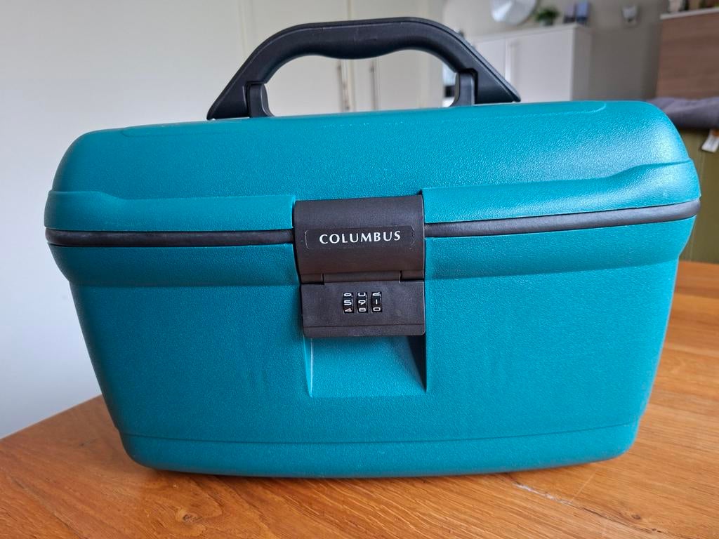 Carlton Columbus Beautycase Hard Groen met Cijferslot, Gebruikt, Ophalen of Verzenden, Met slot, Hardcase