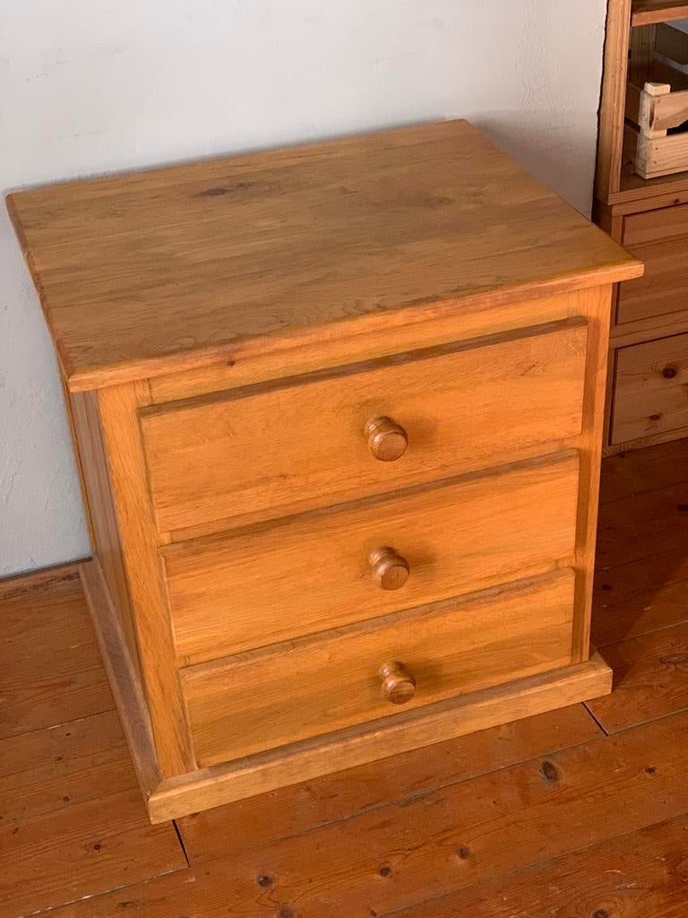 Ladekastje 61x60x47 massief eiken, Huis en Inrichting, Ophalen, Gebruikt, Eikenhout, 3 of 4 laden