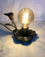 Verbronsde tafellamp met led lamp, Ophalen of Verzenden, Gebruikt, Minder dan 50 cm