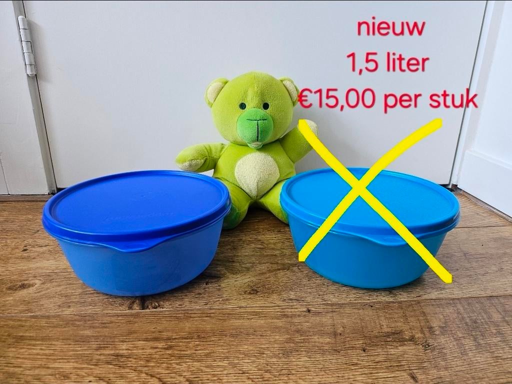 # Tupperware nieuwe ruimtekommen 1,5 liter, Huis en Inrichting, Keuken | Tupperware, Ophalen of Verzenden, Nieuw, Blauw, Bak of Kom