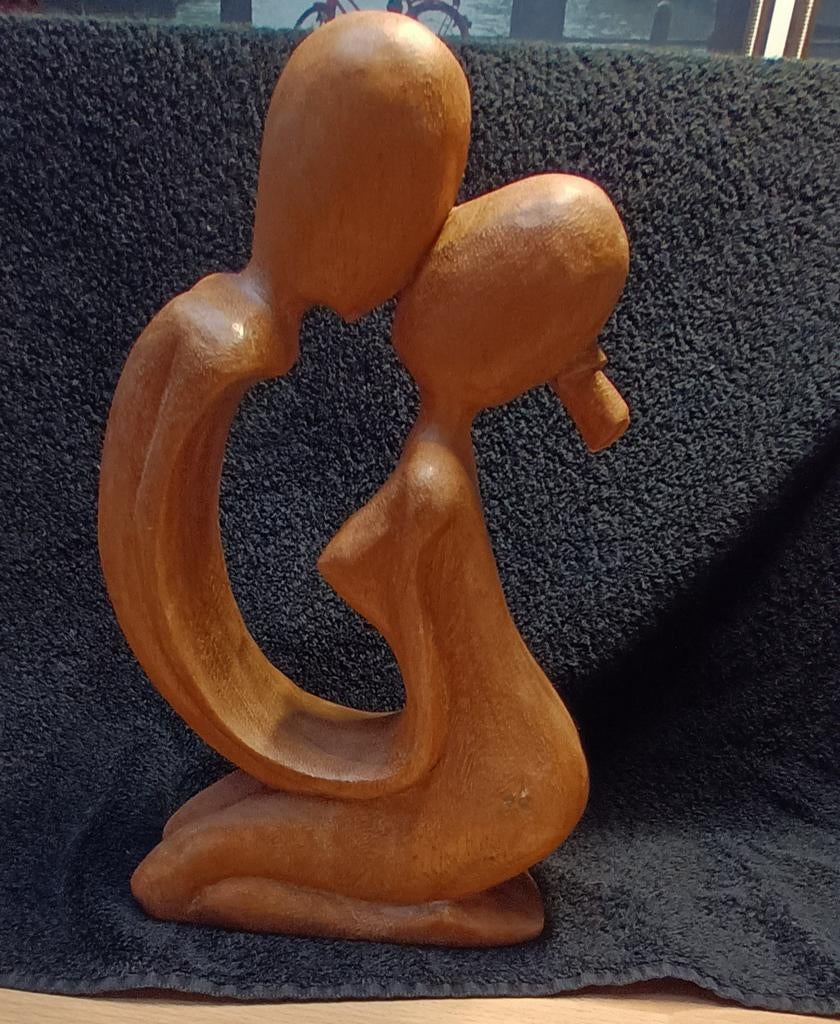 Houten liefdes paar, Ophalen of Verzenden