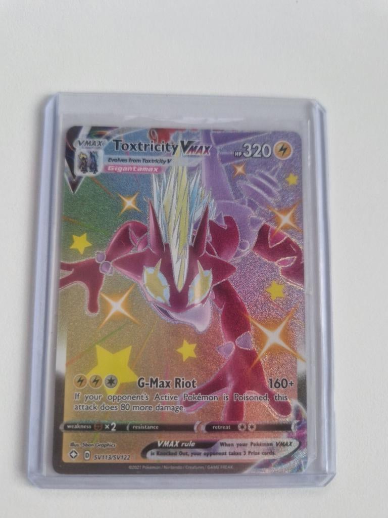 Toxtricity VMAX SV113/SV122 Shiny Vault Pokémon Kaart, Ophalen of Verzenden, Nieuw, Losse kaart, Foil