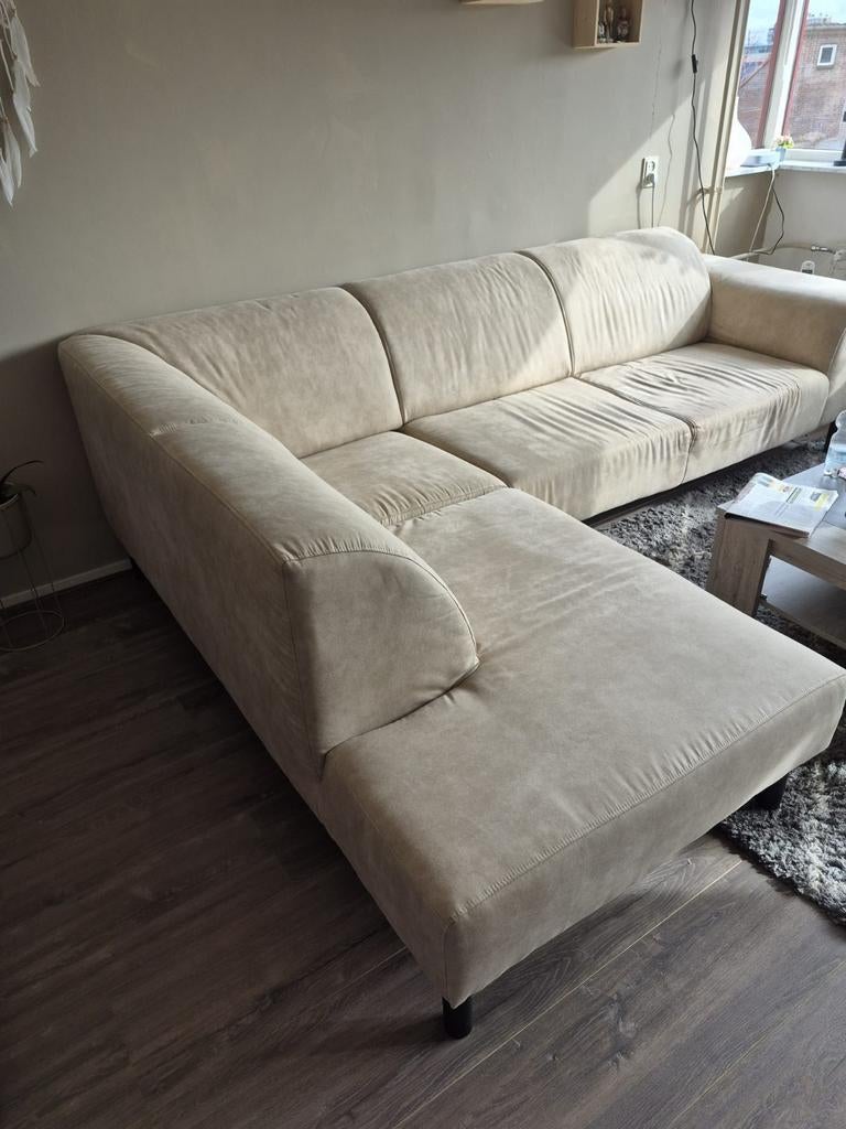 Hoekbank  Crème 274/2 mt, Huis en Inrichting, Banken | Bankstellen, Ophalen, 250 tot 300 cm, Gebruikt, 100 tot 125 cm