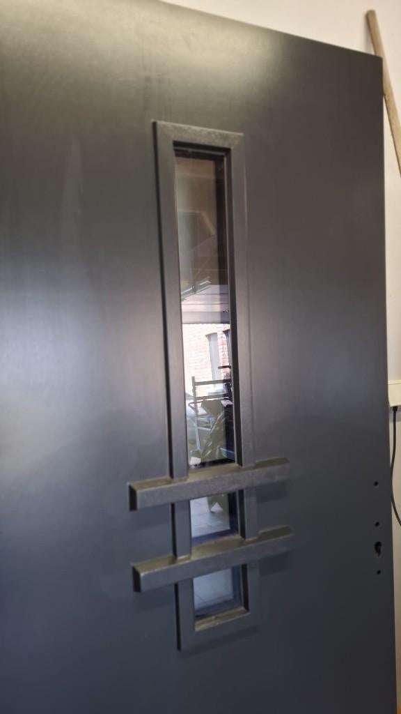 Kegro 9828N Jaren 30 geïsoleerde voordeur 979x2116 RAL7021, Doe-het-zelf en Verbouw, Deuren en Horren, Ophalen, 80 tot 100 cm