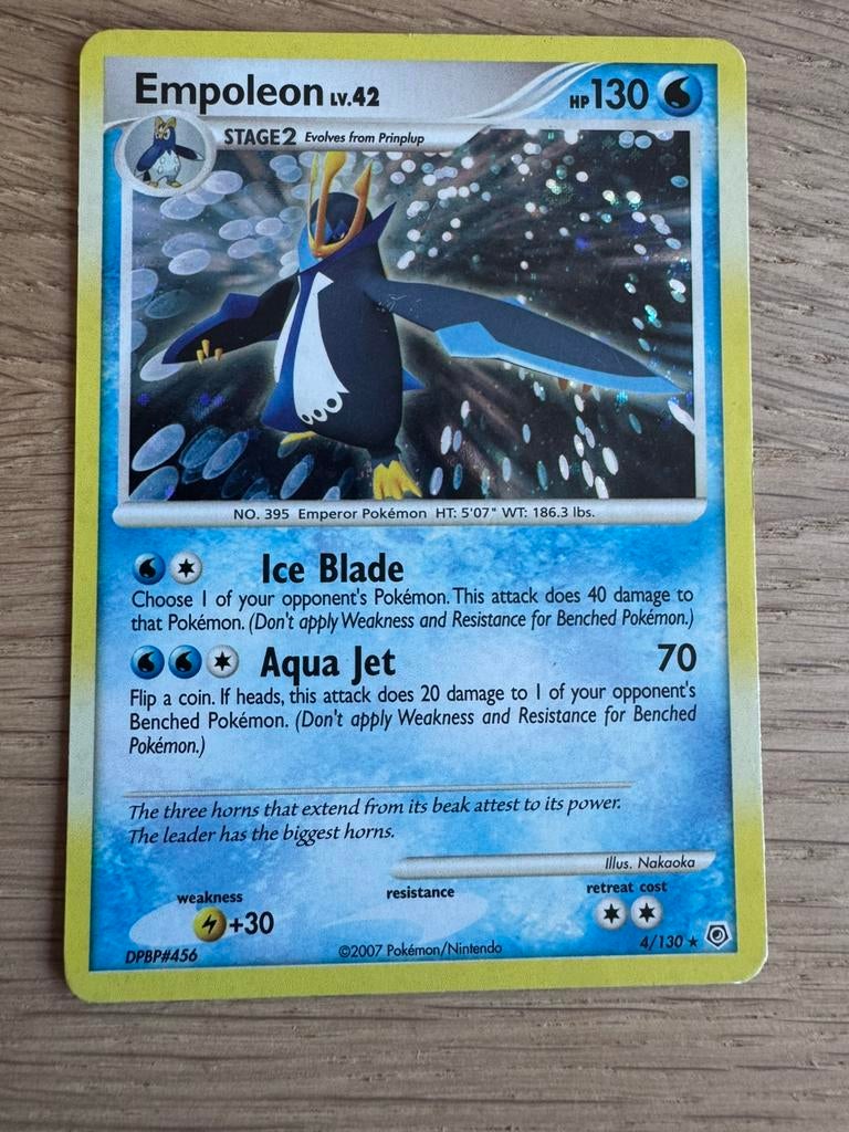 Pokémon kaart Empoleon 4/130 Holo Diamond&Pearl, Ophalen of Verzenden, Gebruikt, Losse kaart, Foil