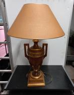 Grote schemerlamp met houten onderstel (incl. zuil), Ophalen, Gebruikt, Klassiek, Sfeervol, Minder dan 100 cm