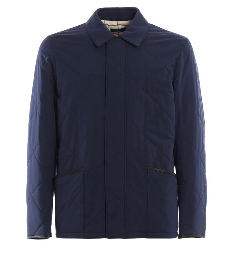 Loro Piana Quilted Horsey Jacket, Ophalen, Maat 52/54 (L), Blauw, Zo goed als nieuw