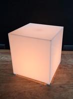 vintage design witte kubus vloerlamp tafel-lamp 37x37x40cm, Ophalen, Minder dan 100 cm, Metaal, Gebruikt