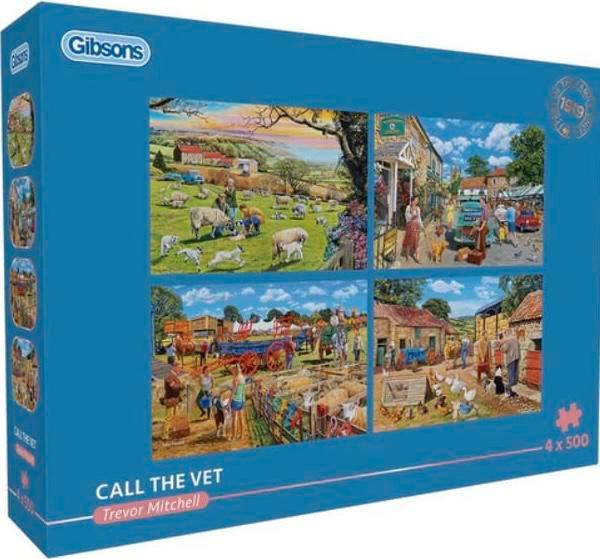 Gibsons - Call the Vet - 4x500 stukjes, Hobby en Vrije tijd, Denksport en Puzzels, Nieuw, Legpuzzel, 500 t/m 1500 stukjes, Ophalen of Verzenden